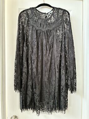 Kimchi Blue Black Floral Lace Dress